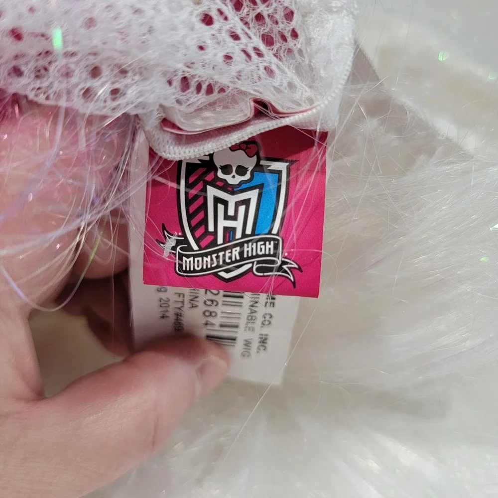 Monster High Abbey Bominable Costume Wig Rubies 52684 White Pink Blue Tinsel